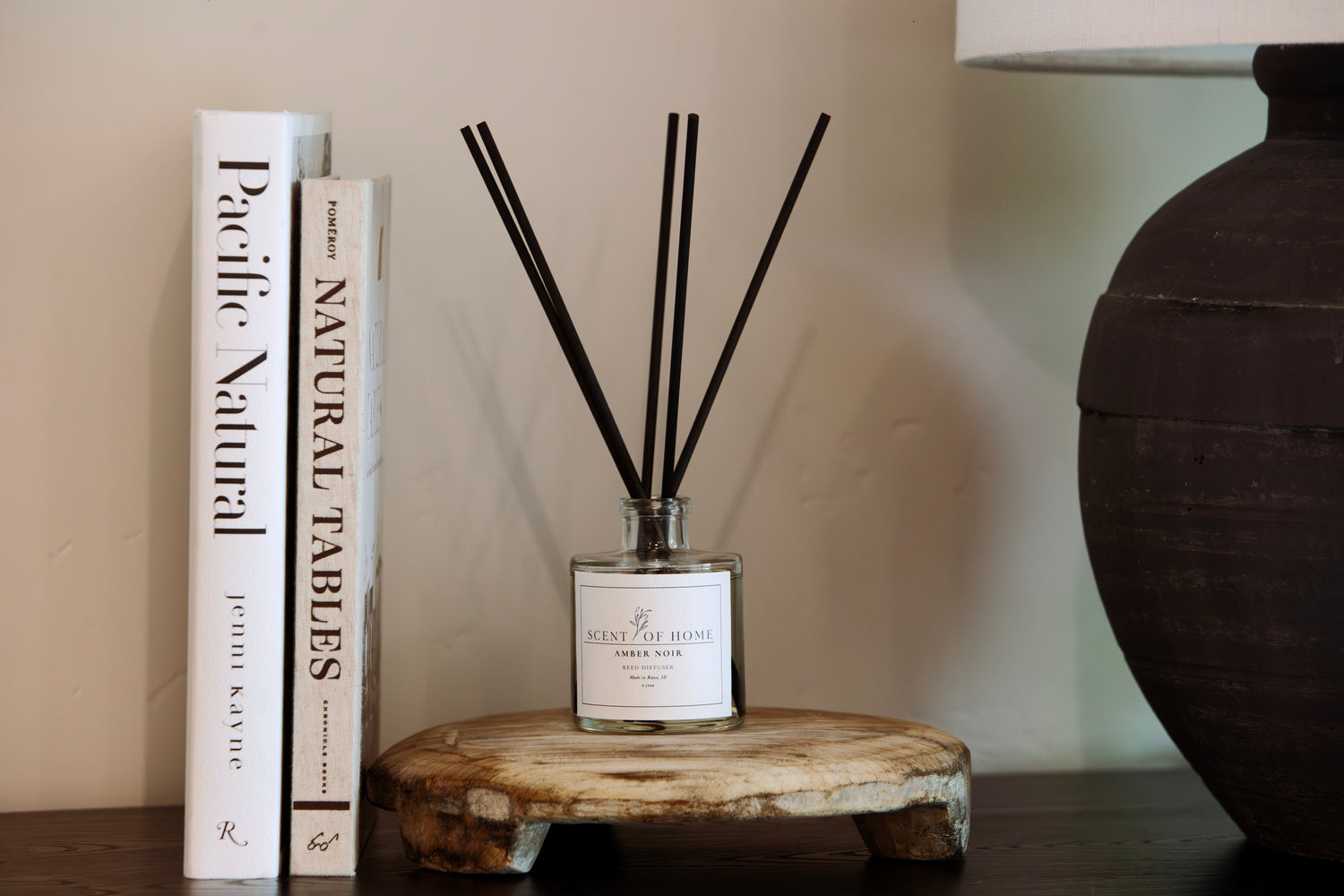 Scent of Home non-toxic reed diffuser in amber noir fragrance