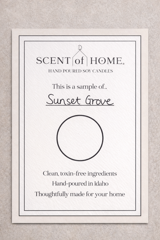 Scent of Home Scent Discovery Card with samples of all 8 signature fragrances